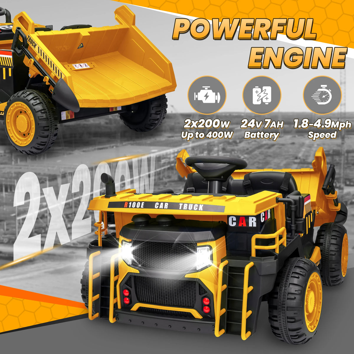 JoyRacer 24V Ride On Dump Truck Remote Control
