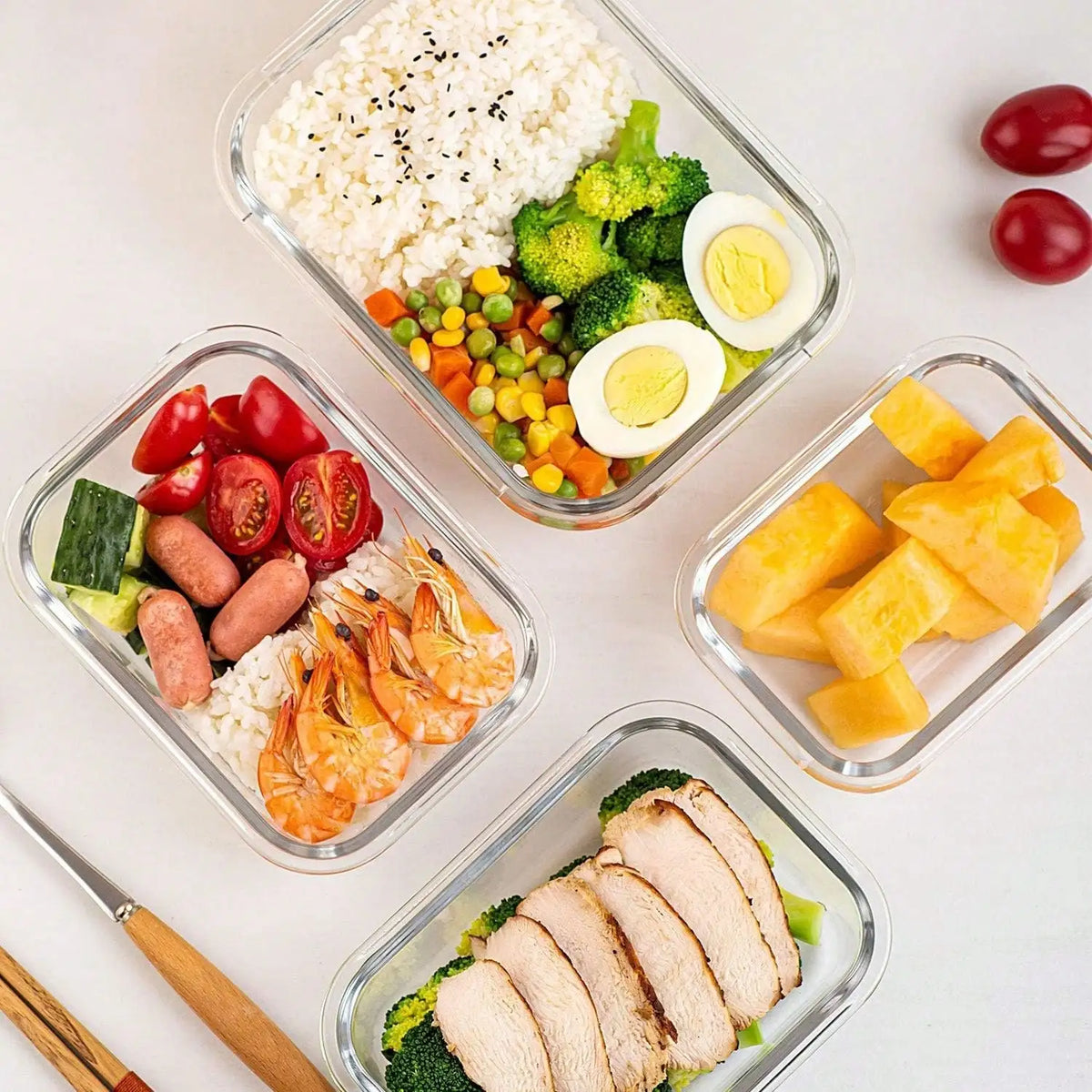 Clear Glass Food Storage Containers With Snap Lock Lids