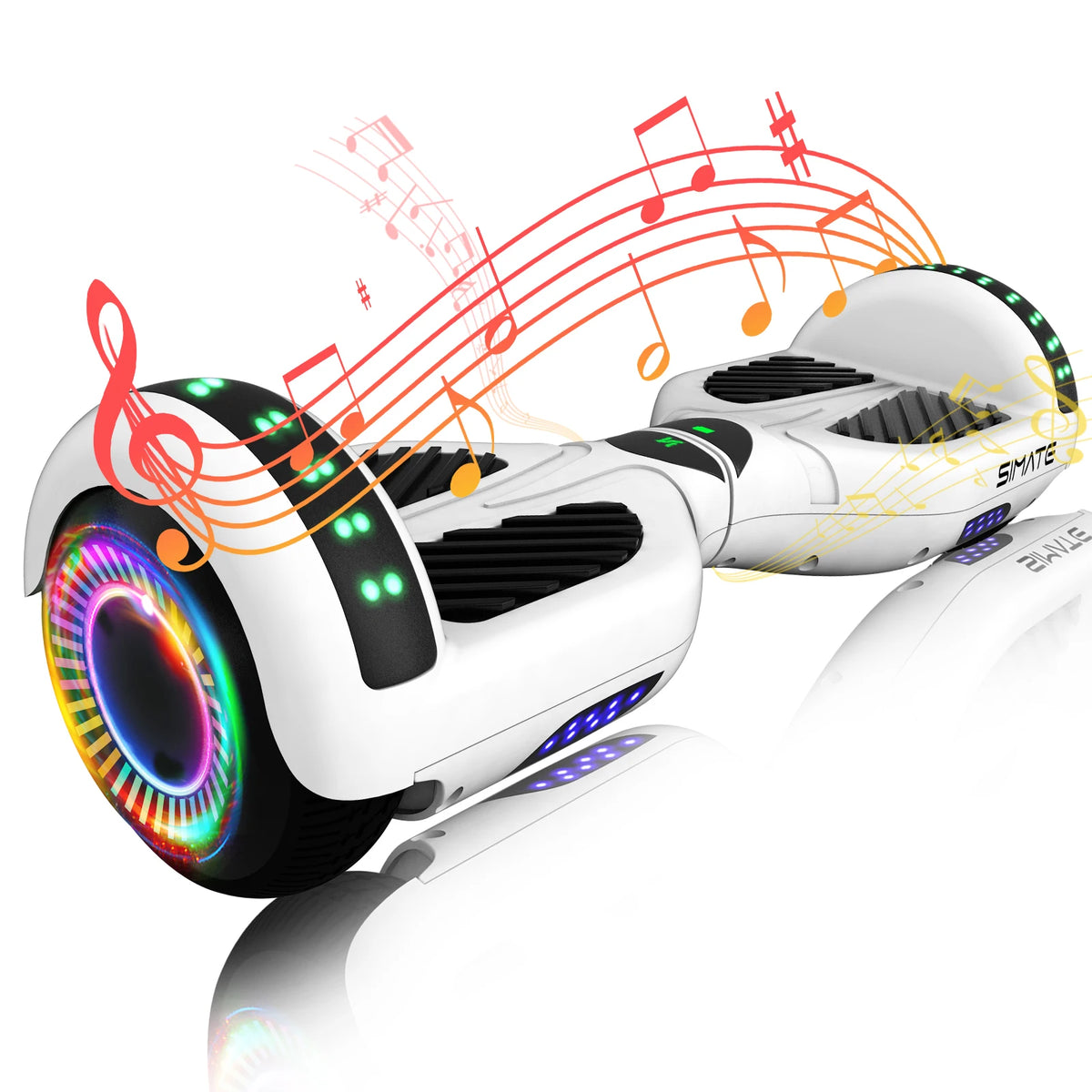 SIMATE Hoverboard With Bluetooth All Terrain LED Lights