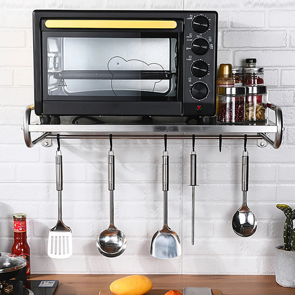 Stainless Steel Wall Mounted Kitchen Microwave Rack