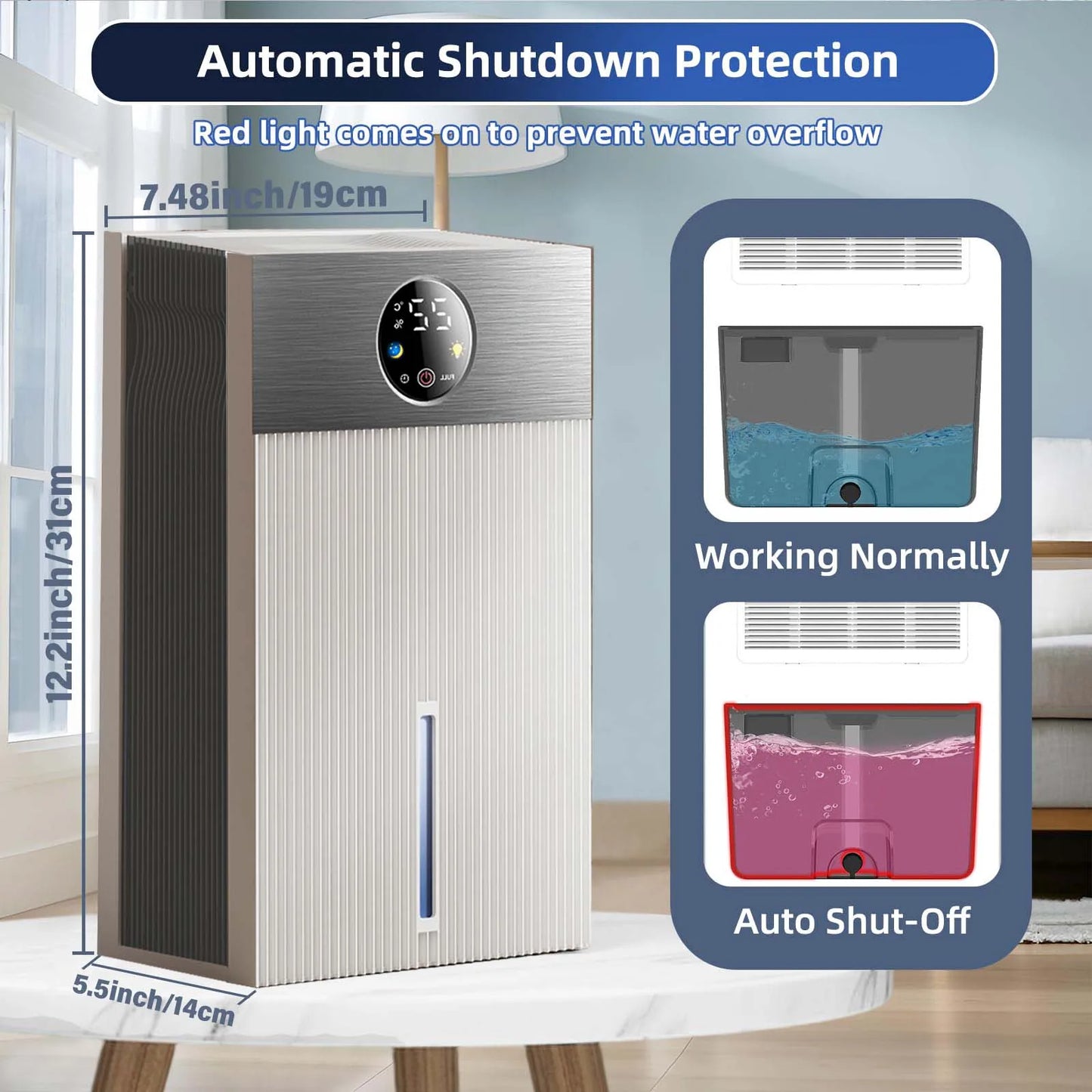 Dehumidifier For Home With Auto Off Sleep Timer