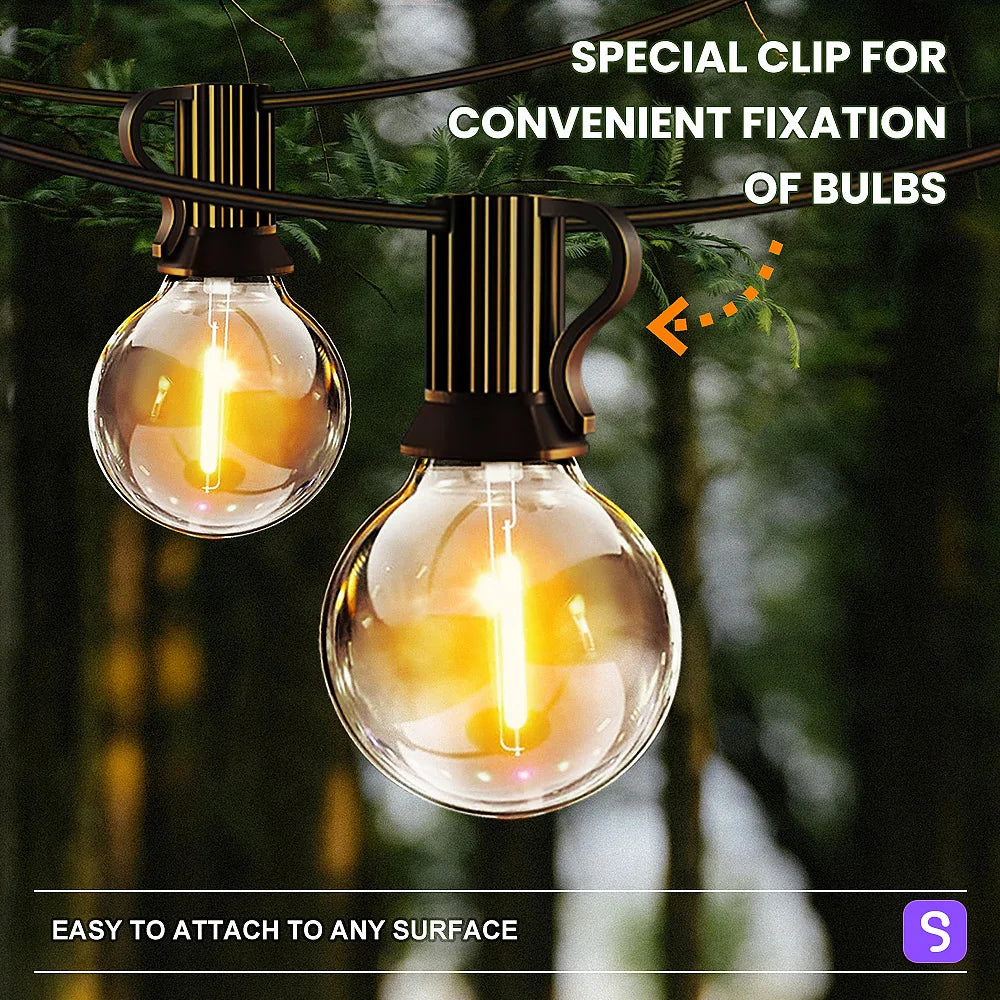 Aiopp LED Globe String Lights Outdoor Waterproof Bulbs