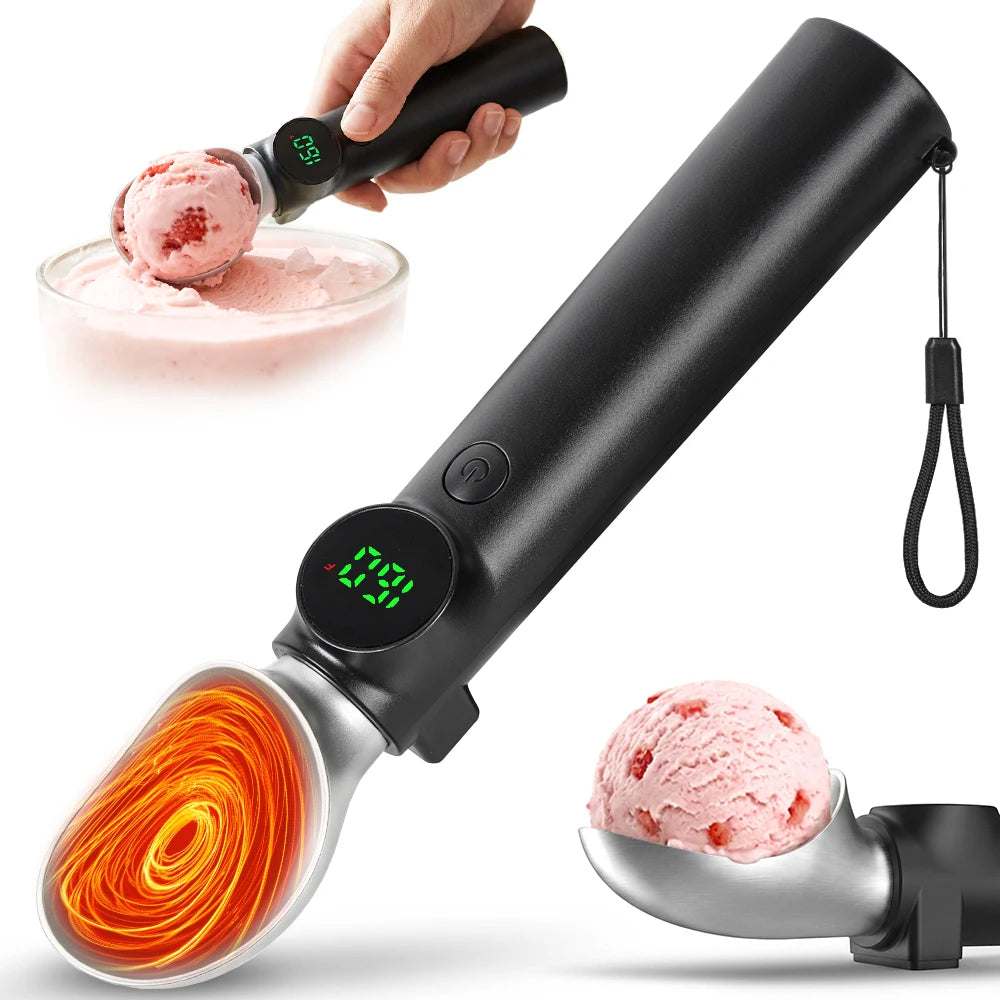 Rechargeable Heated Ice Cream Scoop With LED Display