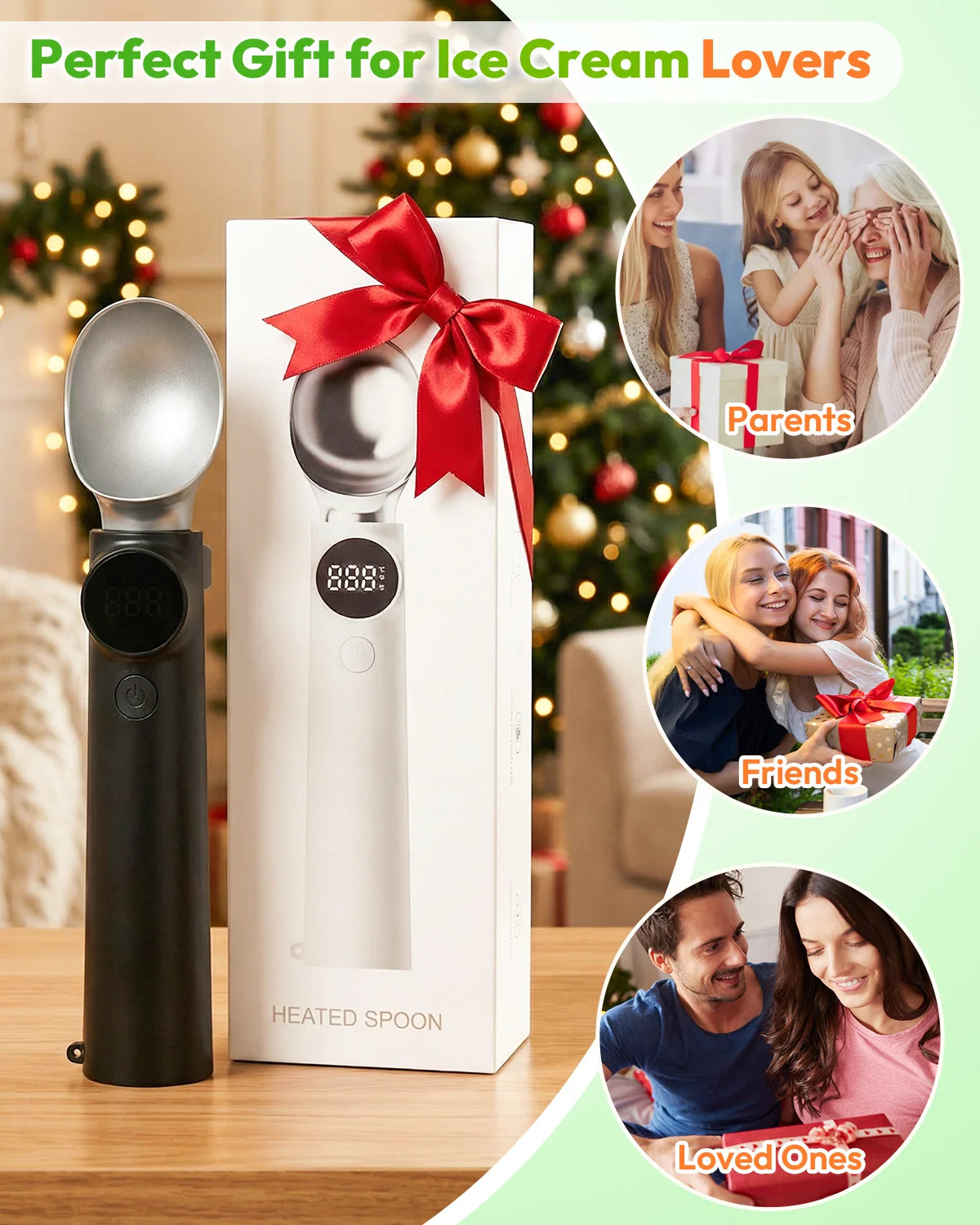Rechargeable Heated Ice Cream Scoop With LED Display
