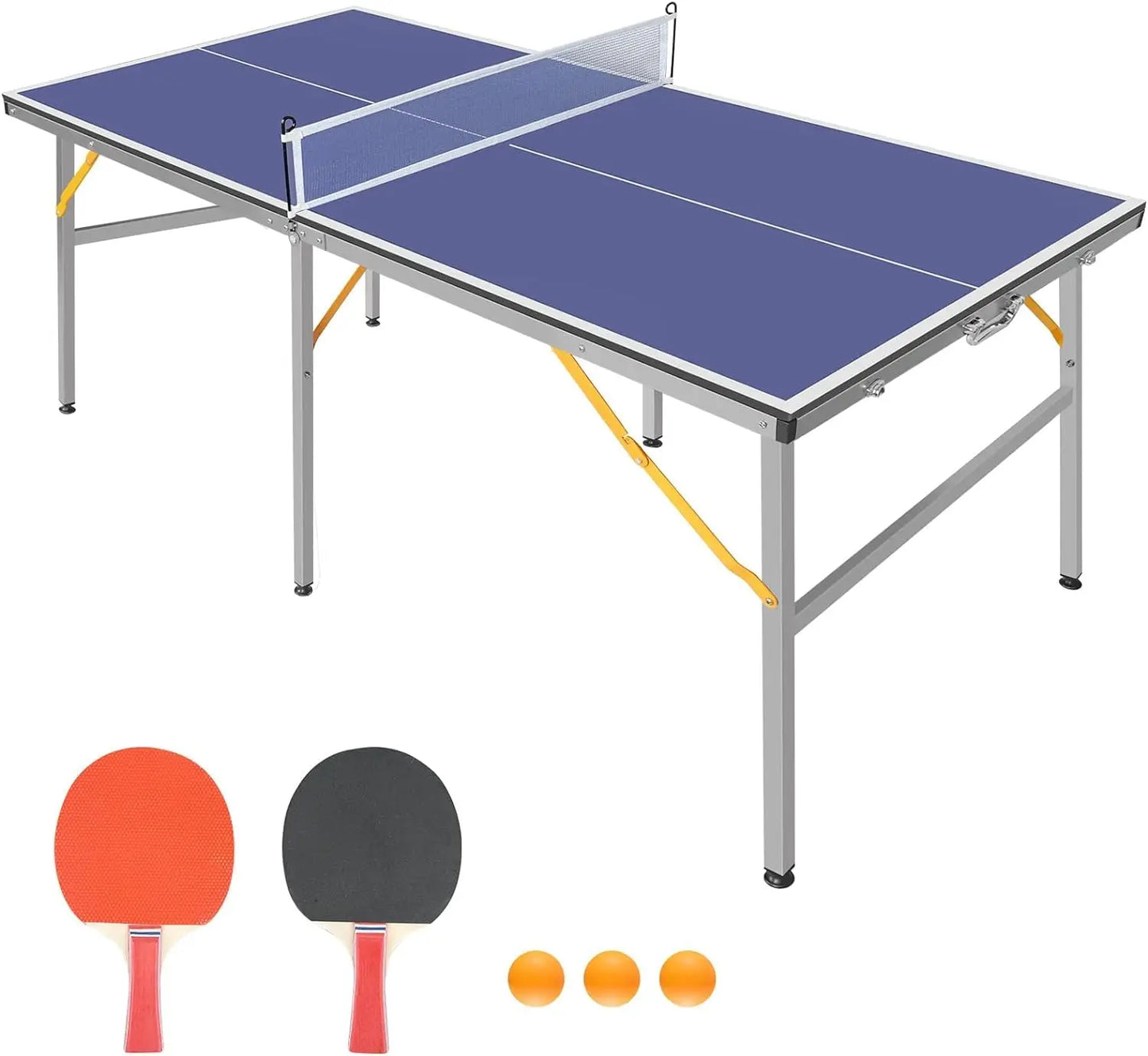 Portable Ping Pong Table Set With Net Paddles And Balls