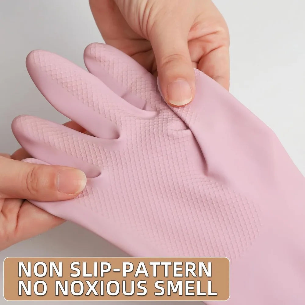 Reusable Dishwashing Rubber Gloves Long Lasting Non-Slip