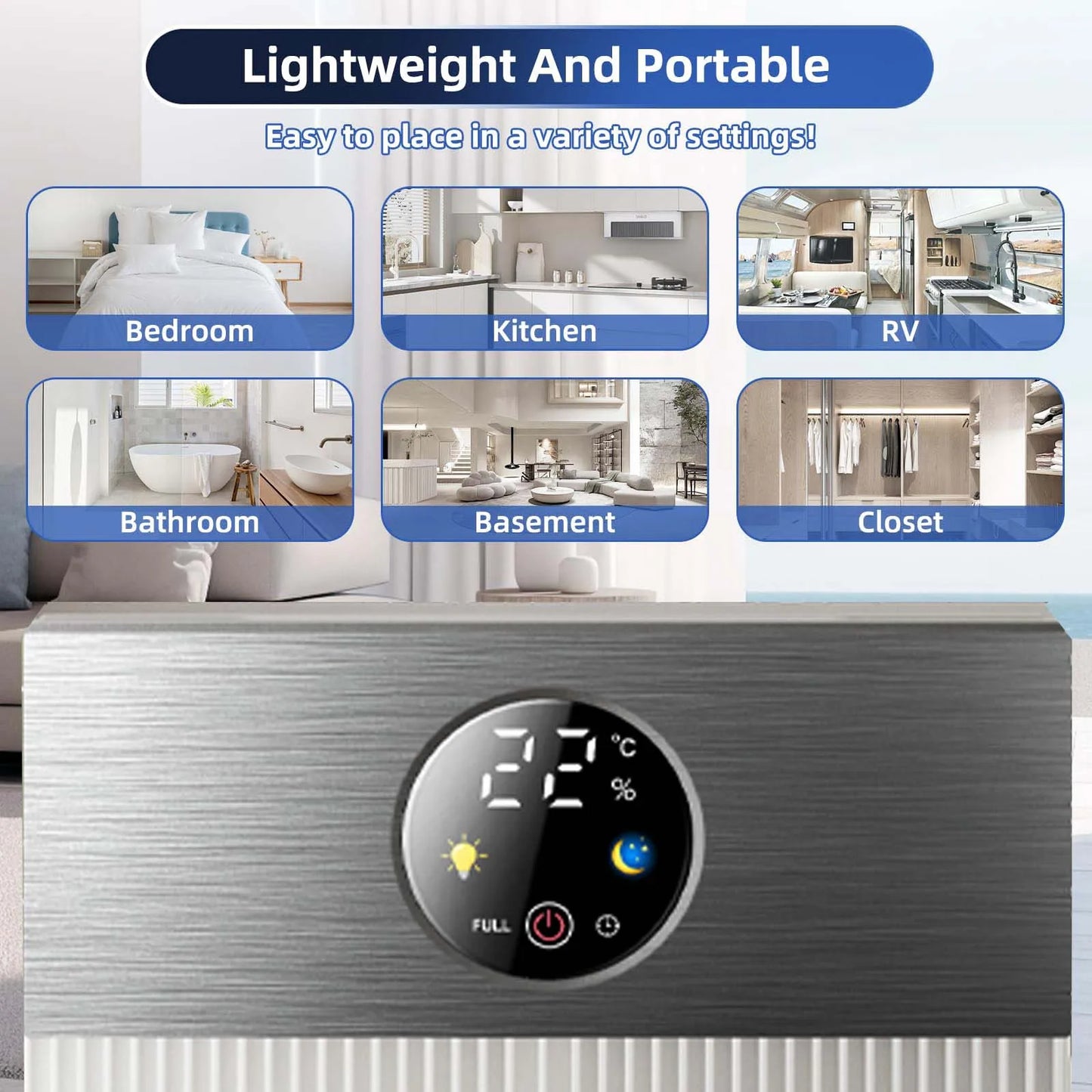 Dehumidifier For Home With Auto Off Sleep Timer