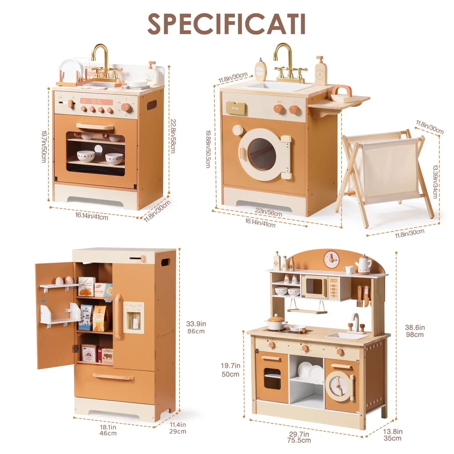 Robotime Wooden Play Kitchen With Appliances
