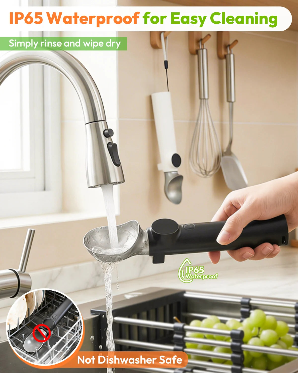 Rechargeable Heated Ice Cream Scoop With LED Display