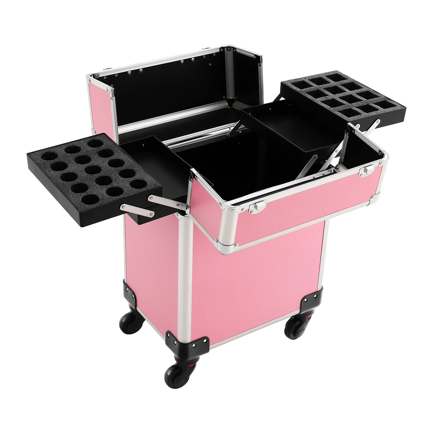 Bymaocar Large Capacity Rolling Makeup Train Case With Keys