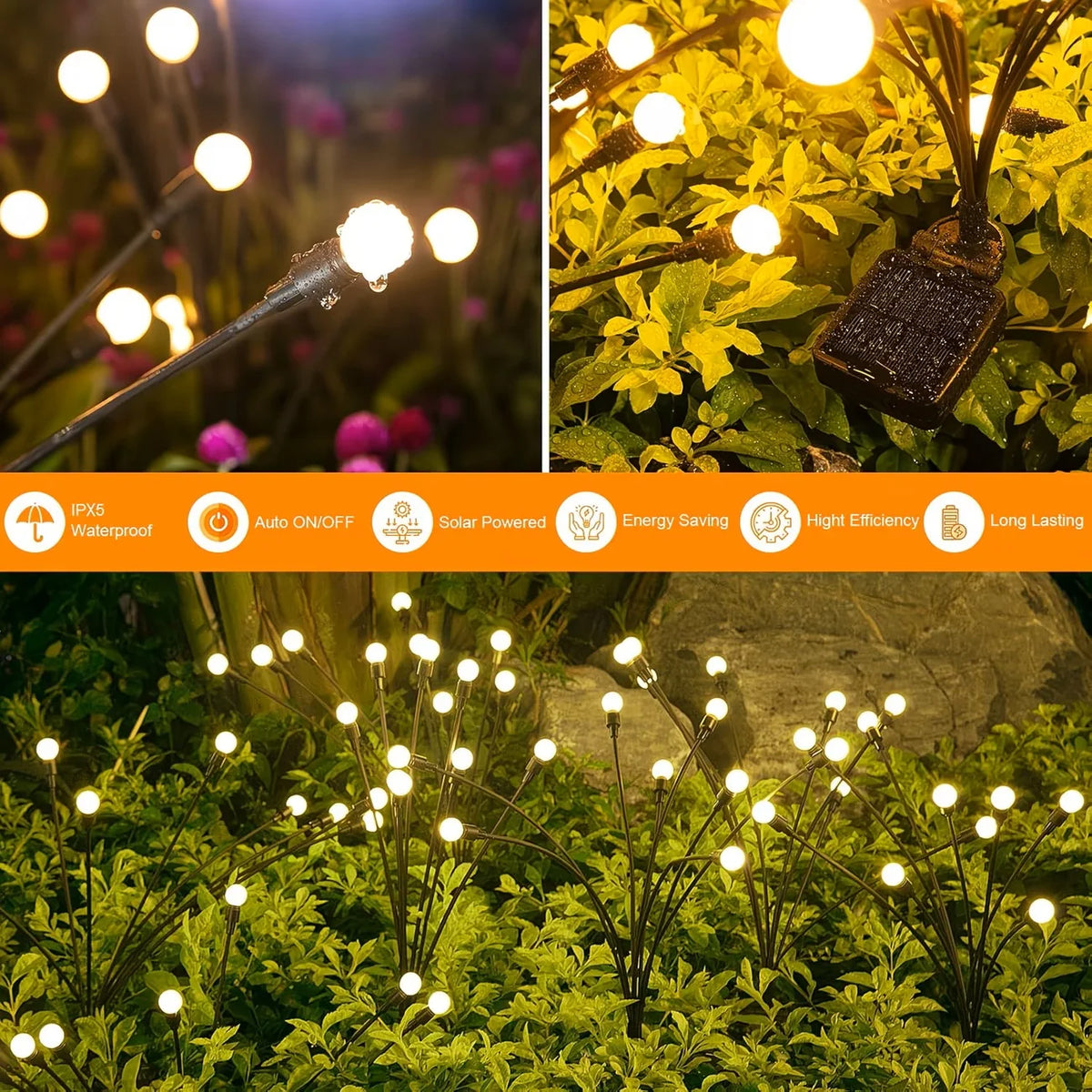 Waterproof Solar Firefly Garden Lights Outdoor Decor