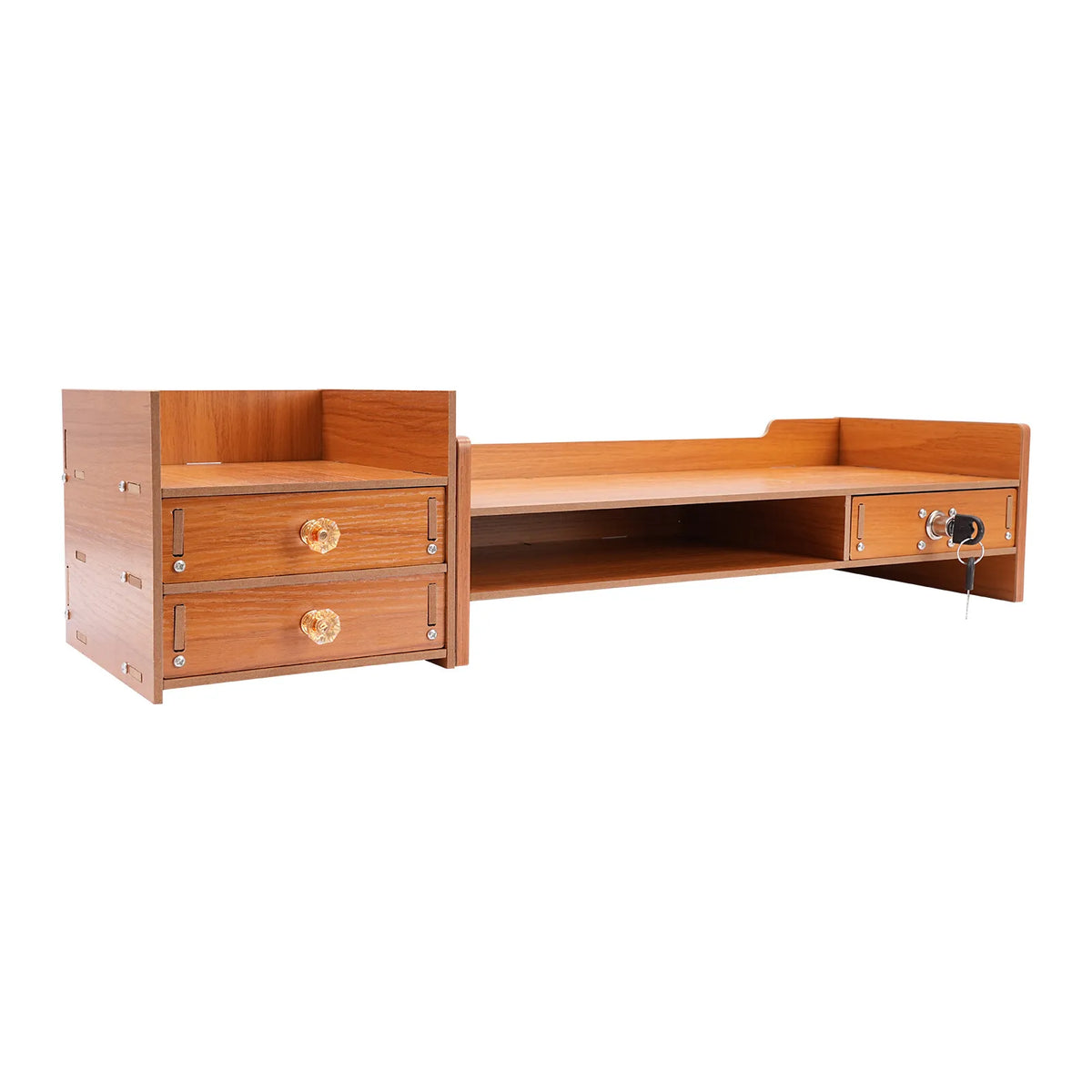 Tabletop Wooden Desk Organizer With Drawers