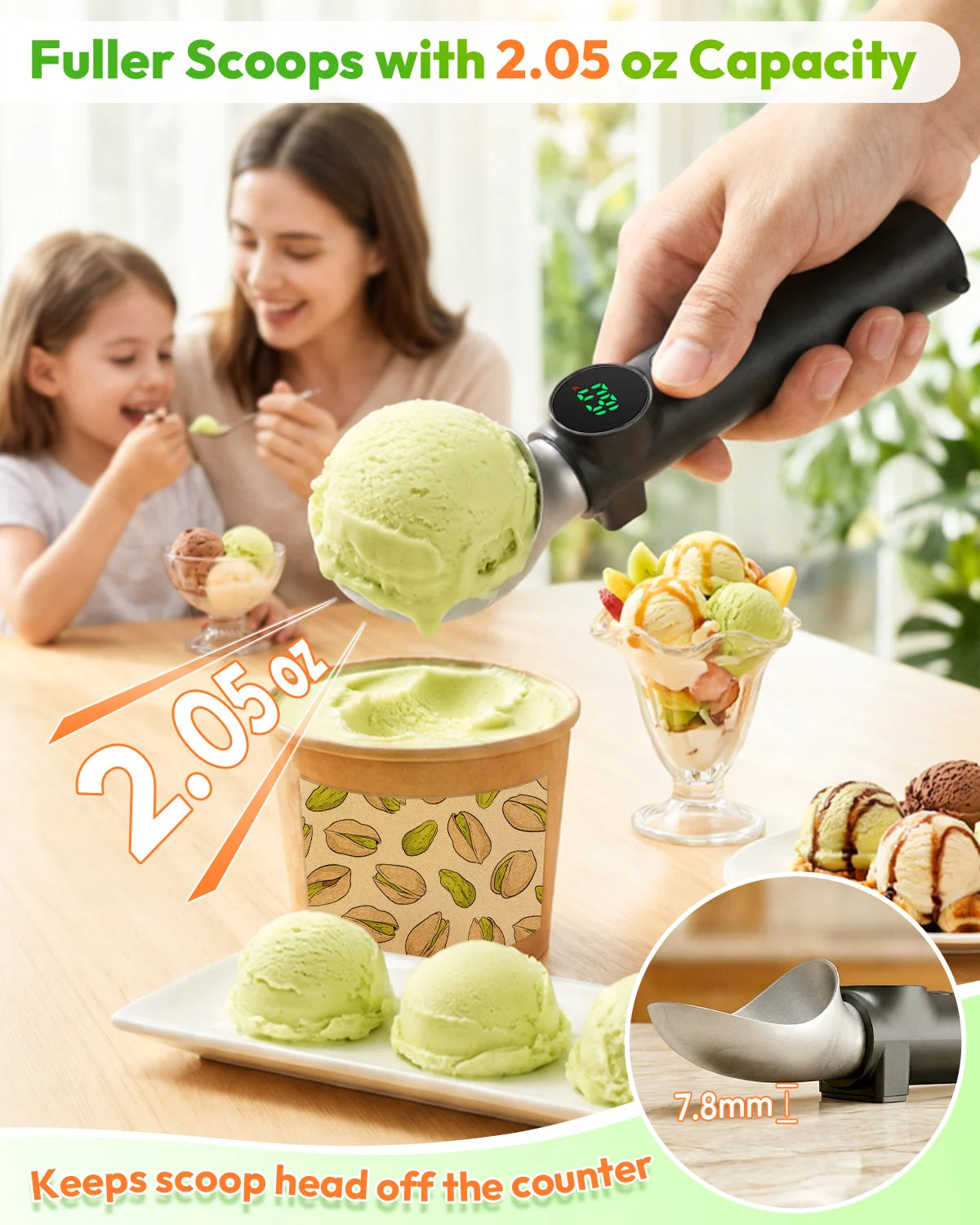 Rechargeable Heated Ice Cream Scoop With LED Display