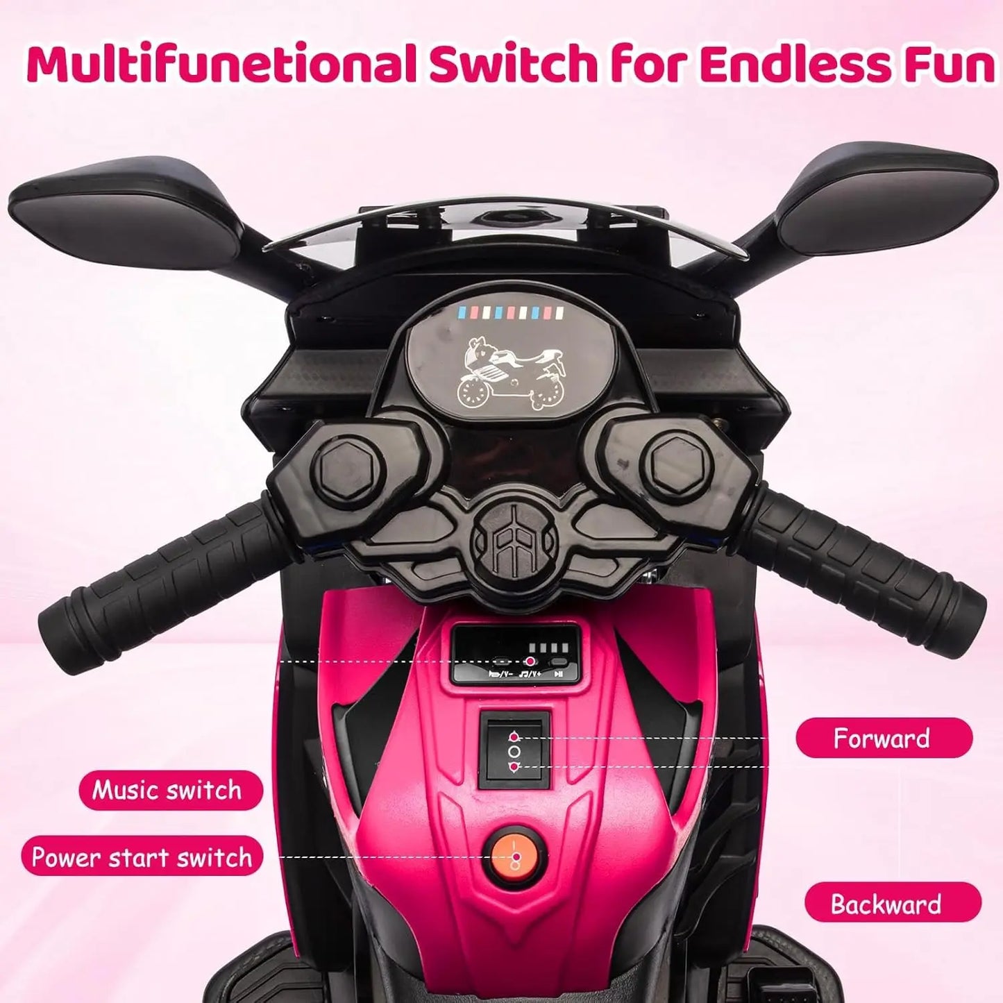 HiMISS 6V Electric Ride On Motorcycle For Toddlers