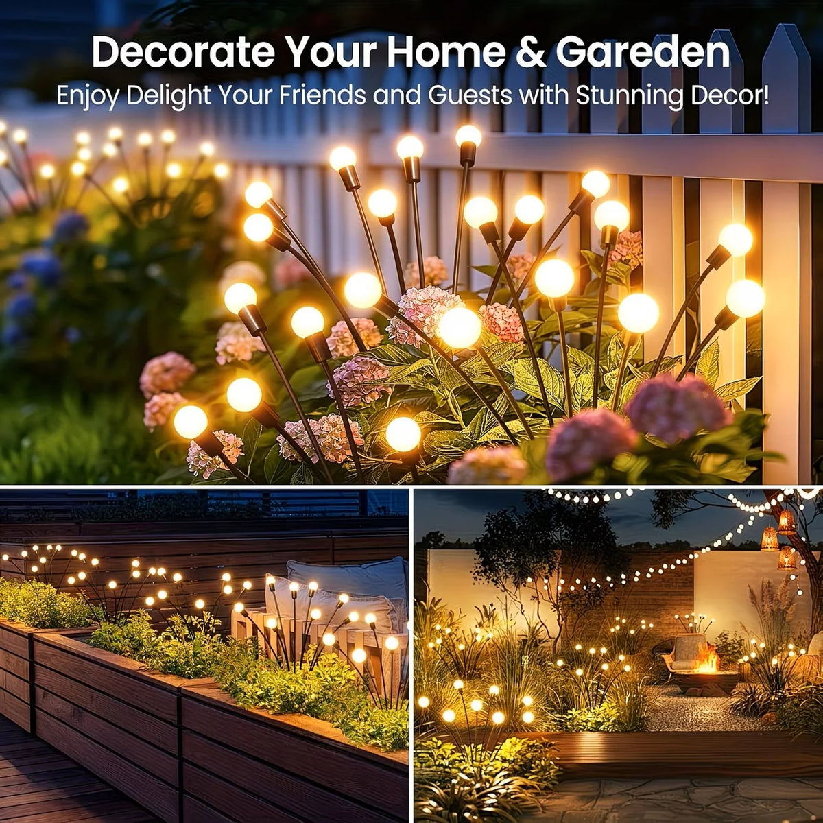 Waterproof Solar Firefly Garden Lights Outdoor Decor