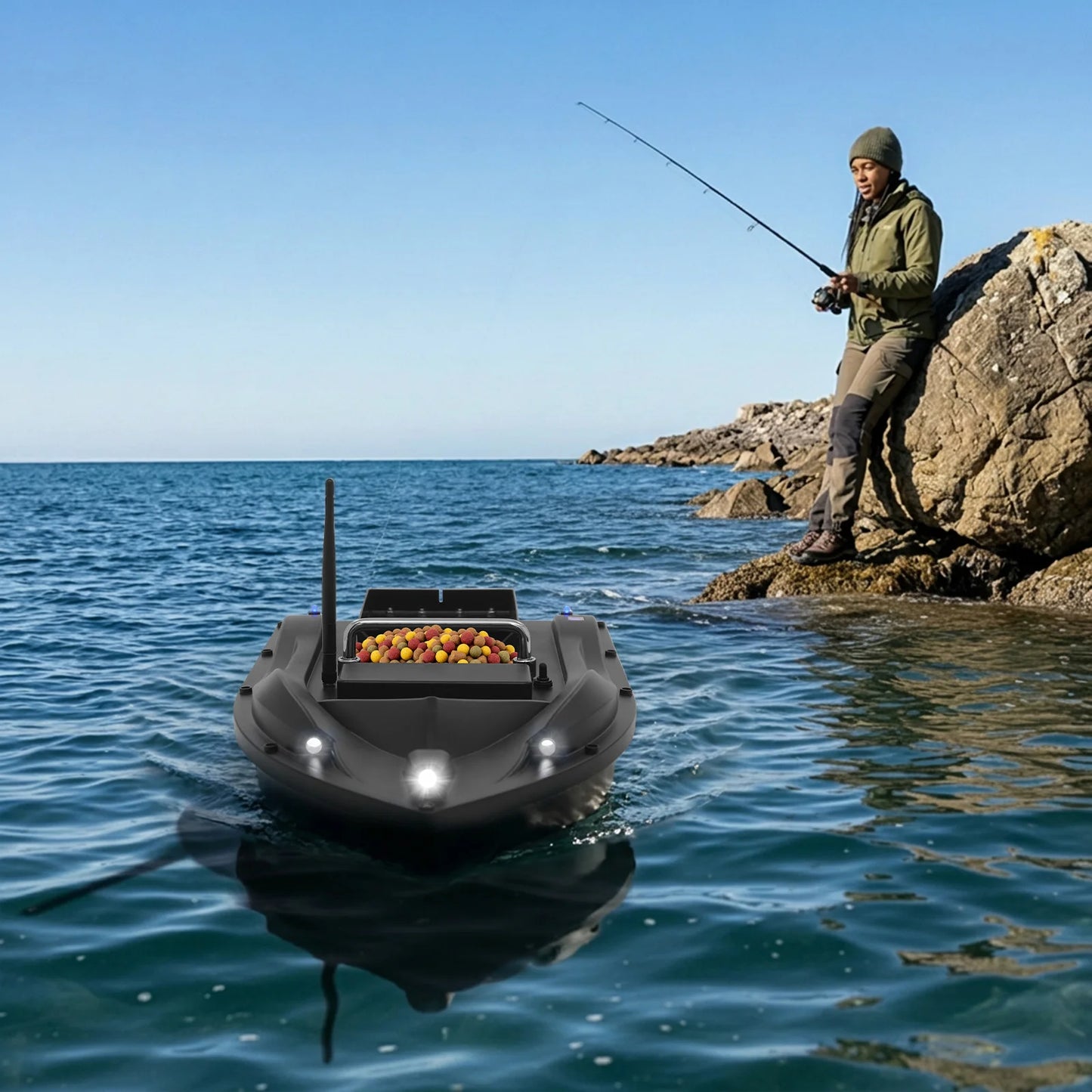 Bymaocar GPS Fishing Bait Boat With 16 Positioning Points