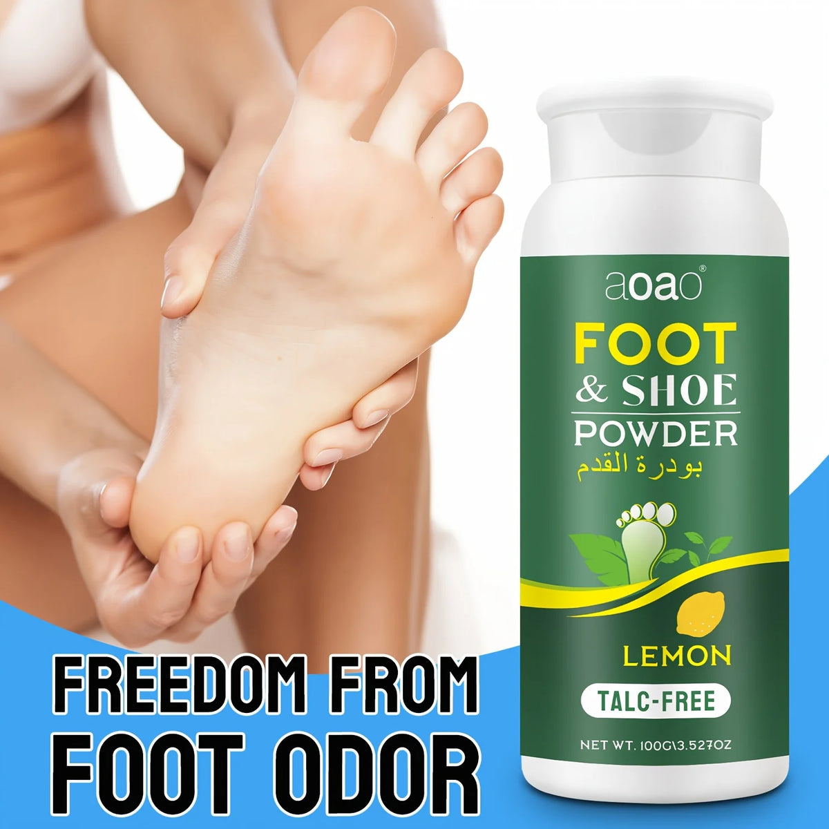 Aoao 2pc Foot Deodorant Powder Lemon Cinnamon Fresh