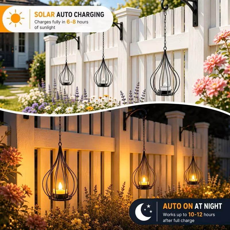Kpstek 2 Pack Hanging Solar Lanterns Waterproof