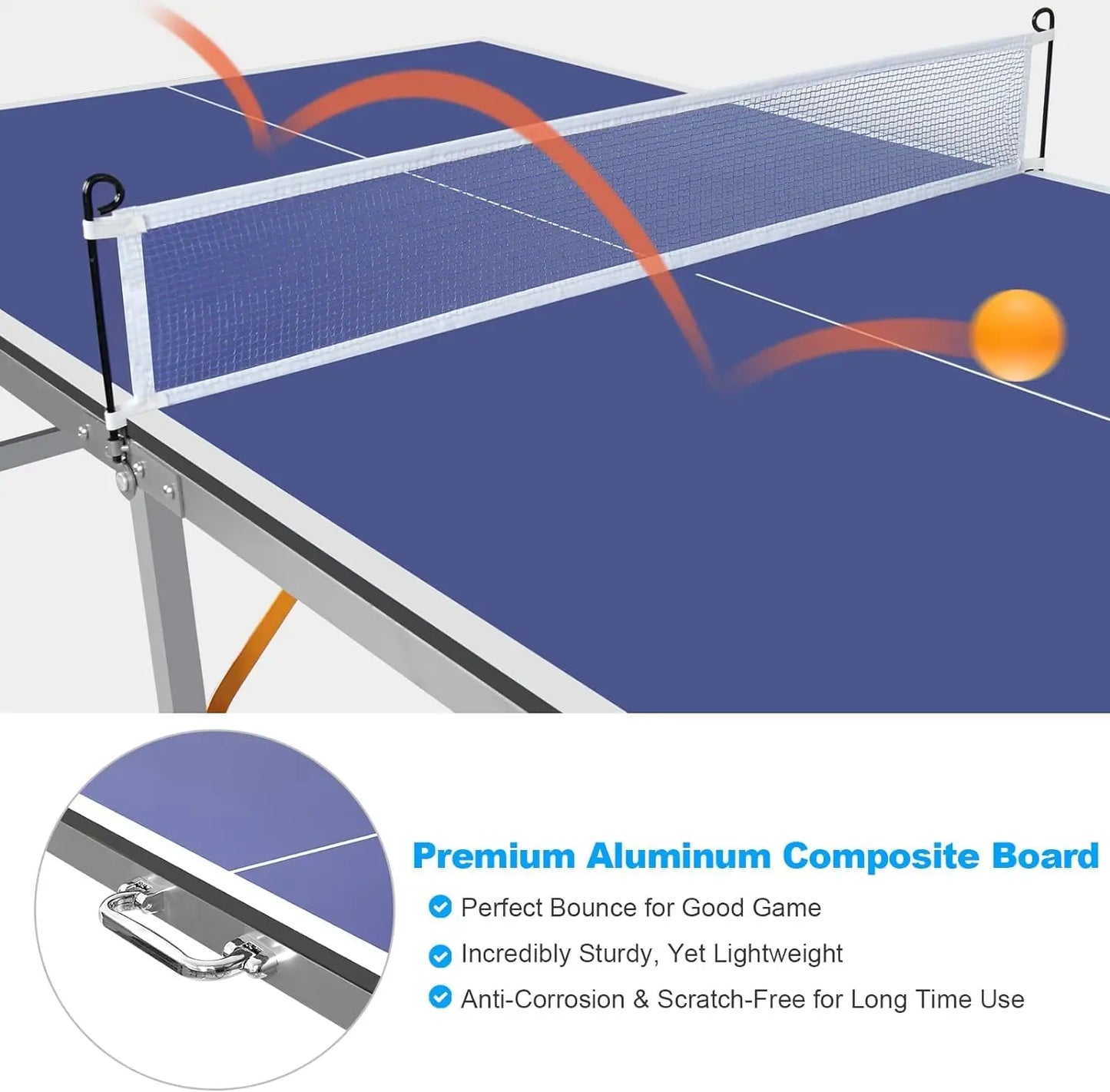 Portable Ping Pong Table Set With Net Paddles And Balls