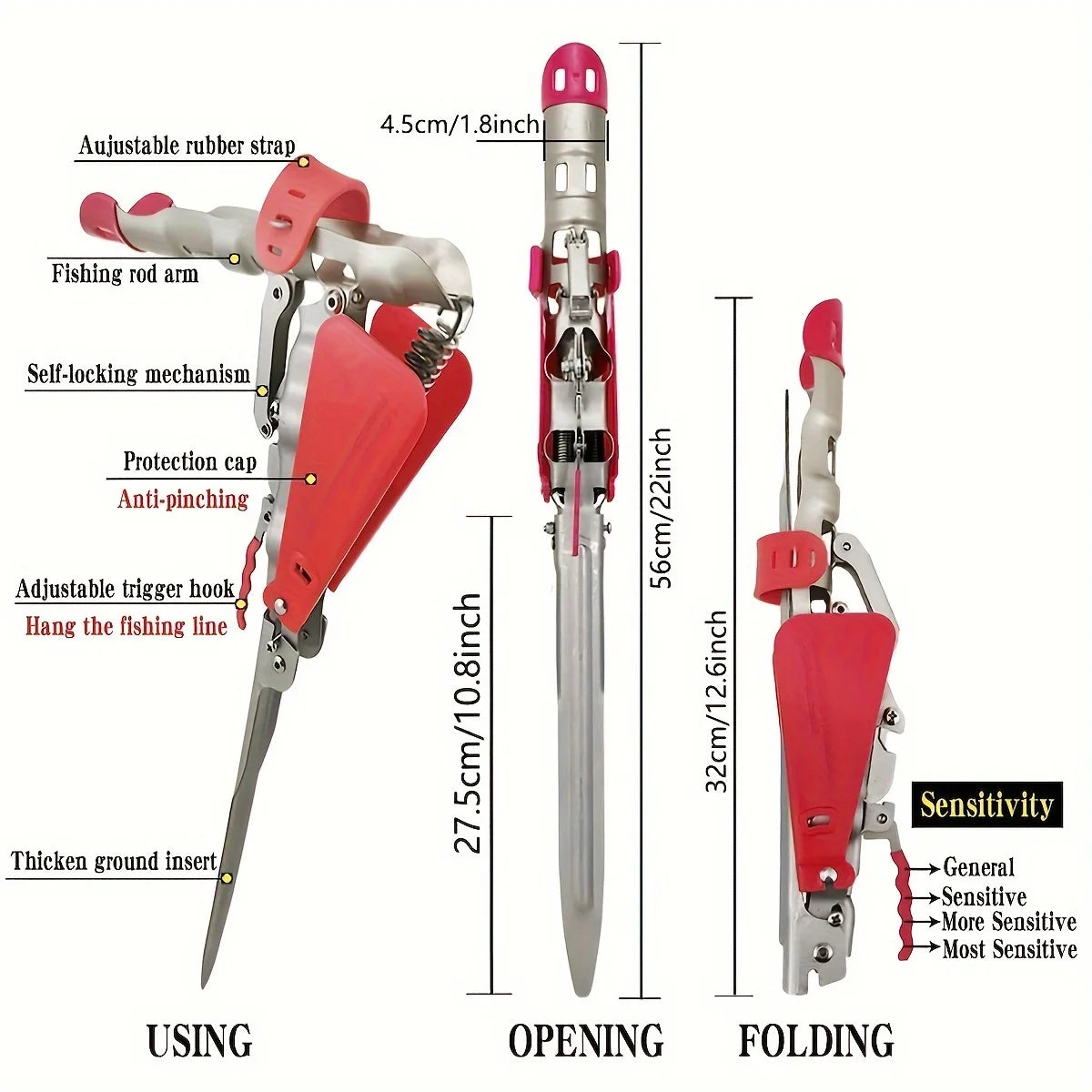 Automatic Spring Fishing Rod Holder Stainless Steel