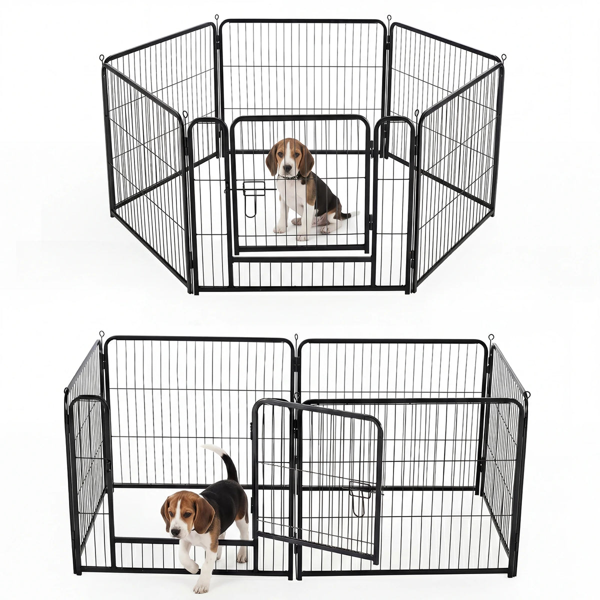 JHK 6 Panels Metal Dog Playpen Fence Outdoor