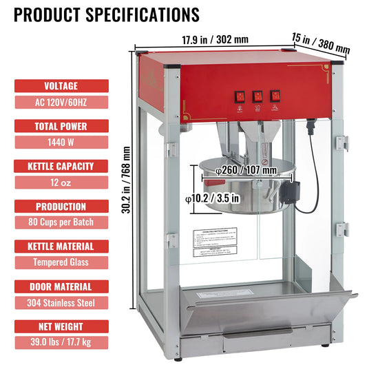 SucceBuy Countertop Movie Theater Popcorn Maker