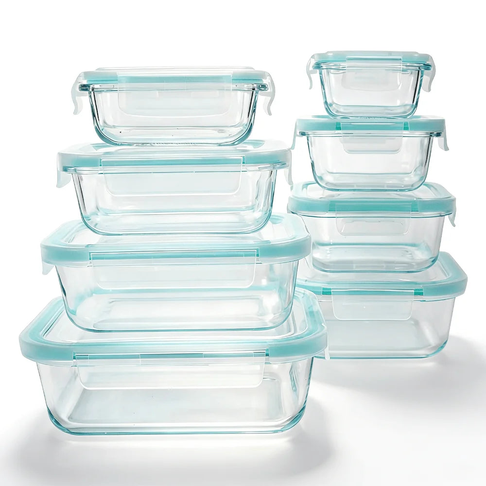 Airtight Borosilicate Glass Food Storage Container Set