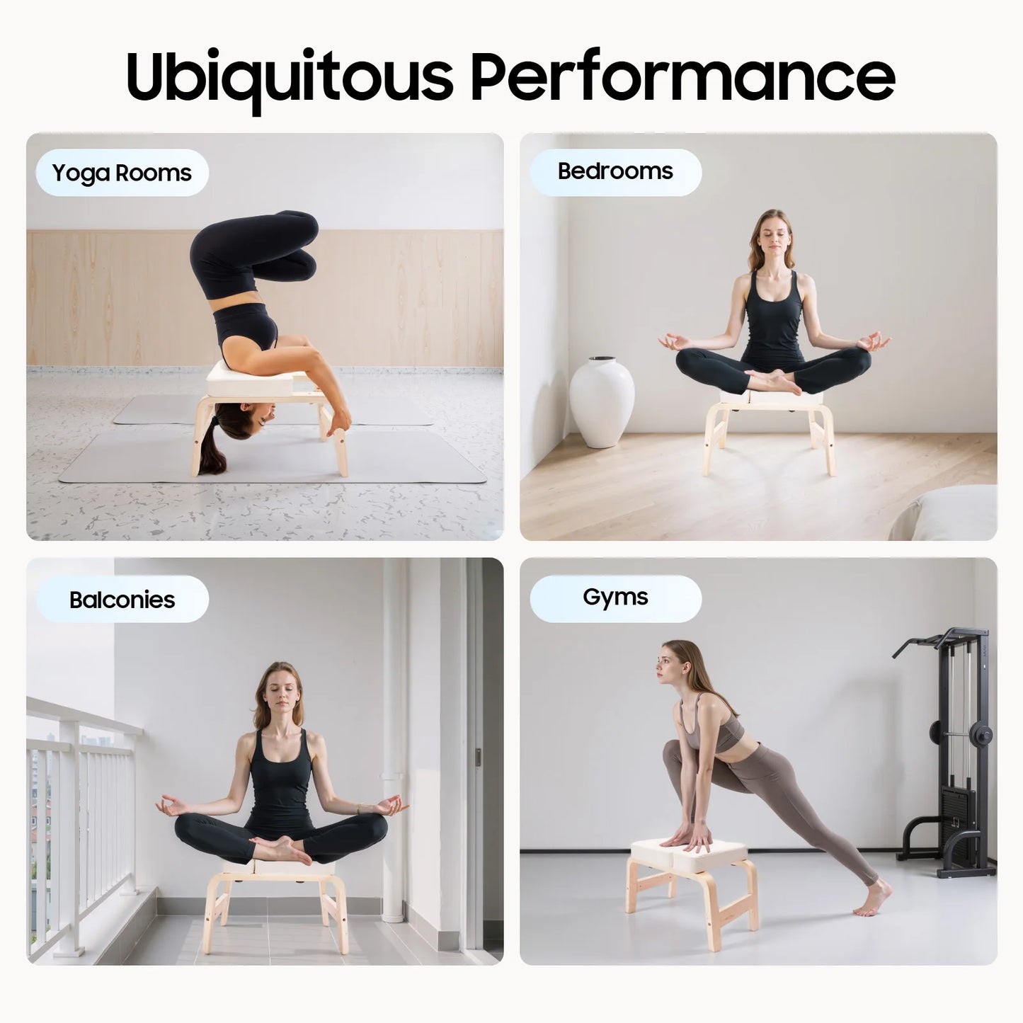 Wood Yoga Headstand Bench Inversion Chair for Fatigue Relief