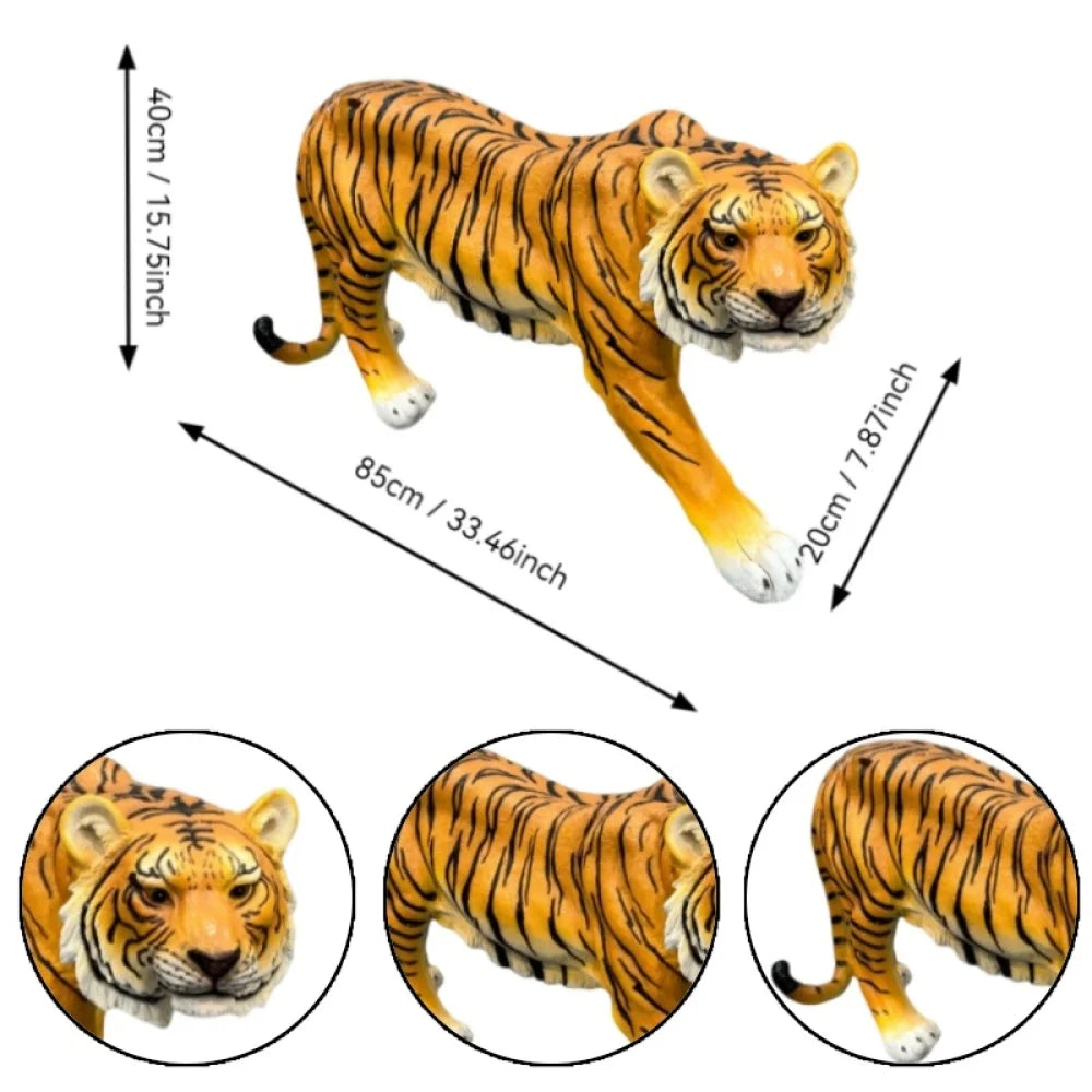 Simulated Tiger Resin Statue For Garden And Outdoor Decor
