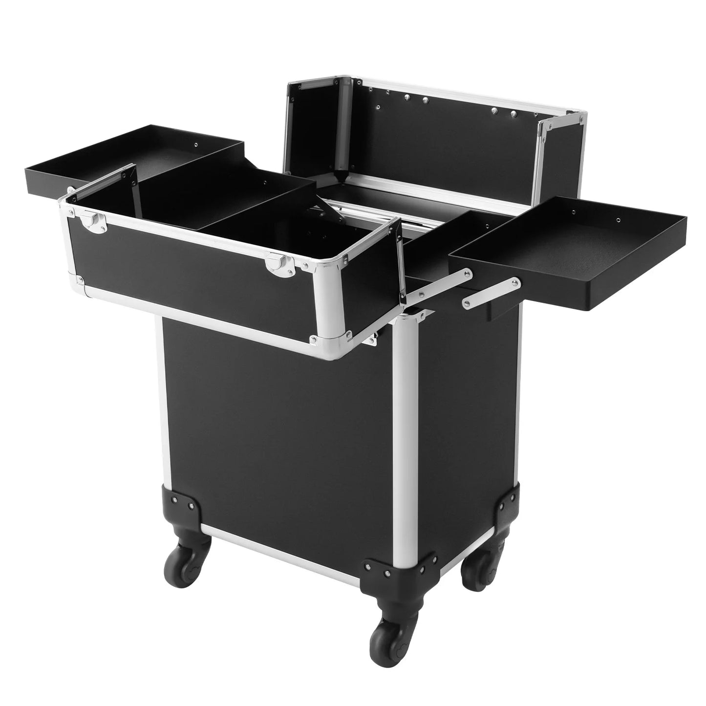 Bymaocar Large Capacity Rolling Makeup Train Case With Keys