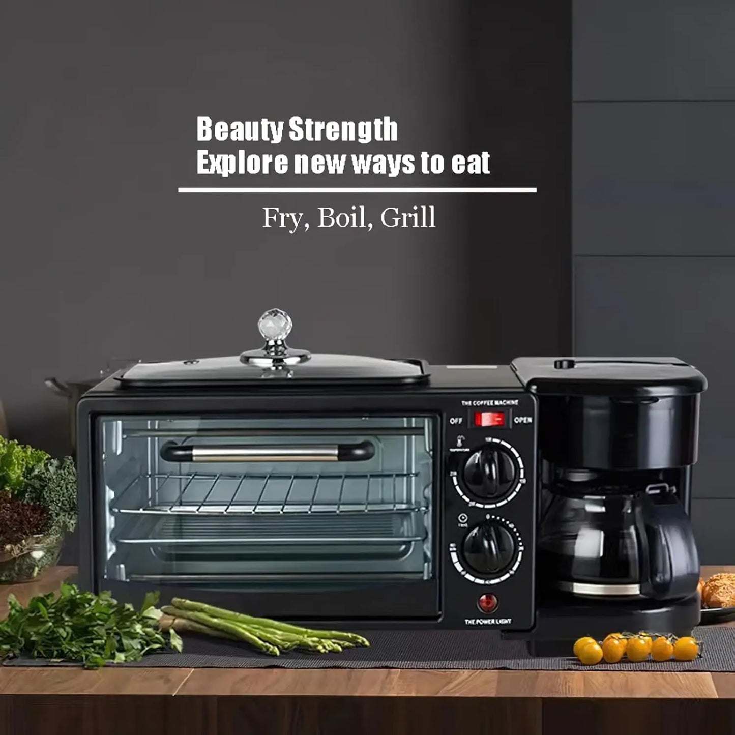 Compact 3 In 1 Breakfast Station With Oven And Coffee