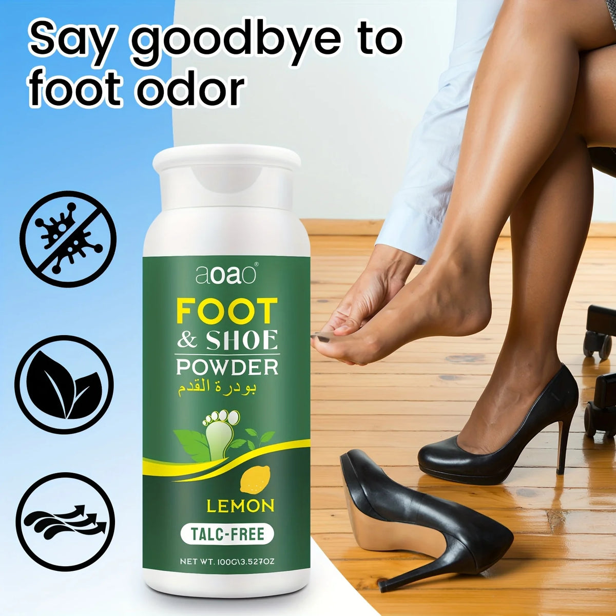 Aoao 2pc Foot Deodorant Powder Lemon Cinnamon Fresh