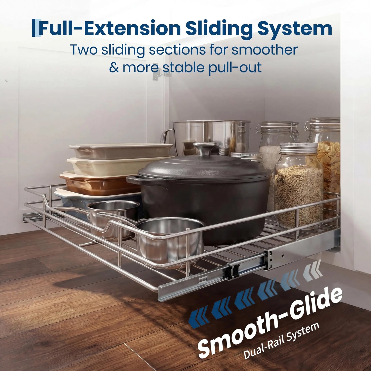 HiMISS Stainless Steel Pull Out Cabinet Organizer