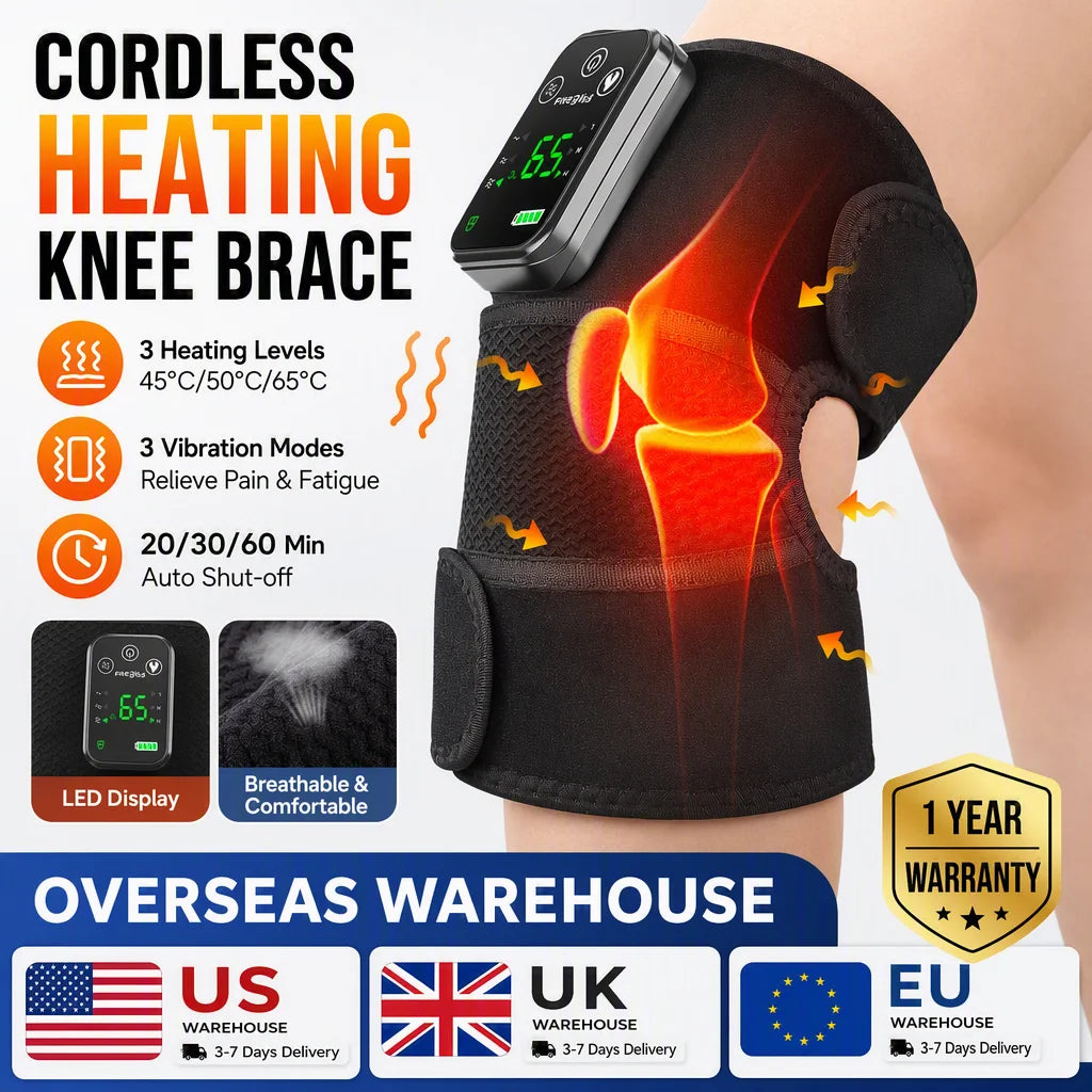Hailicare Cordless Heated Knee Massager With Vibration