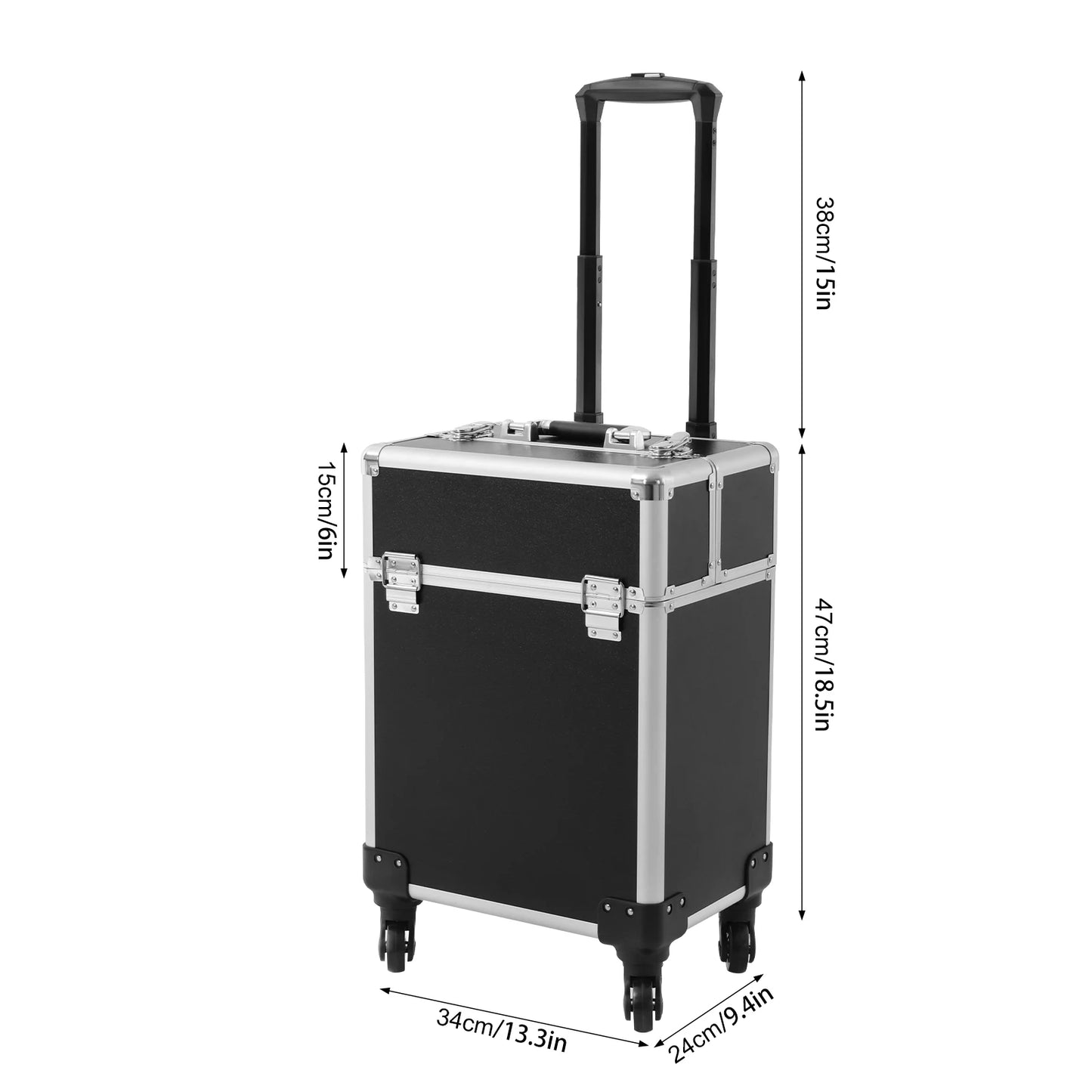 Bymaocar Large Capacity Rolling Makeup Train Case With Keys