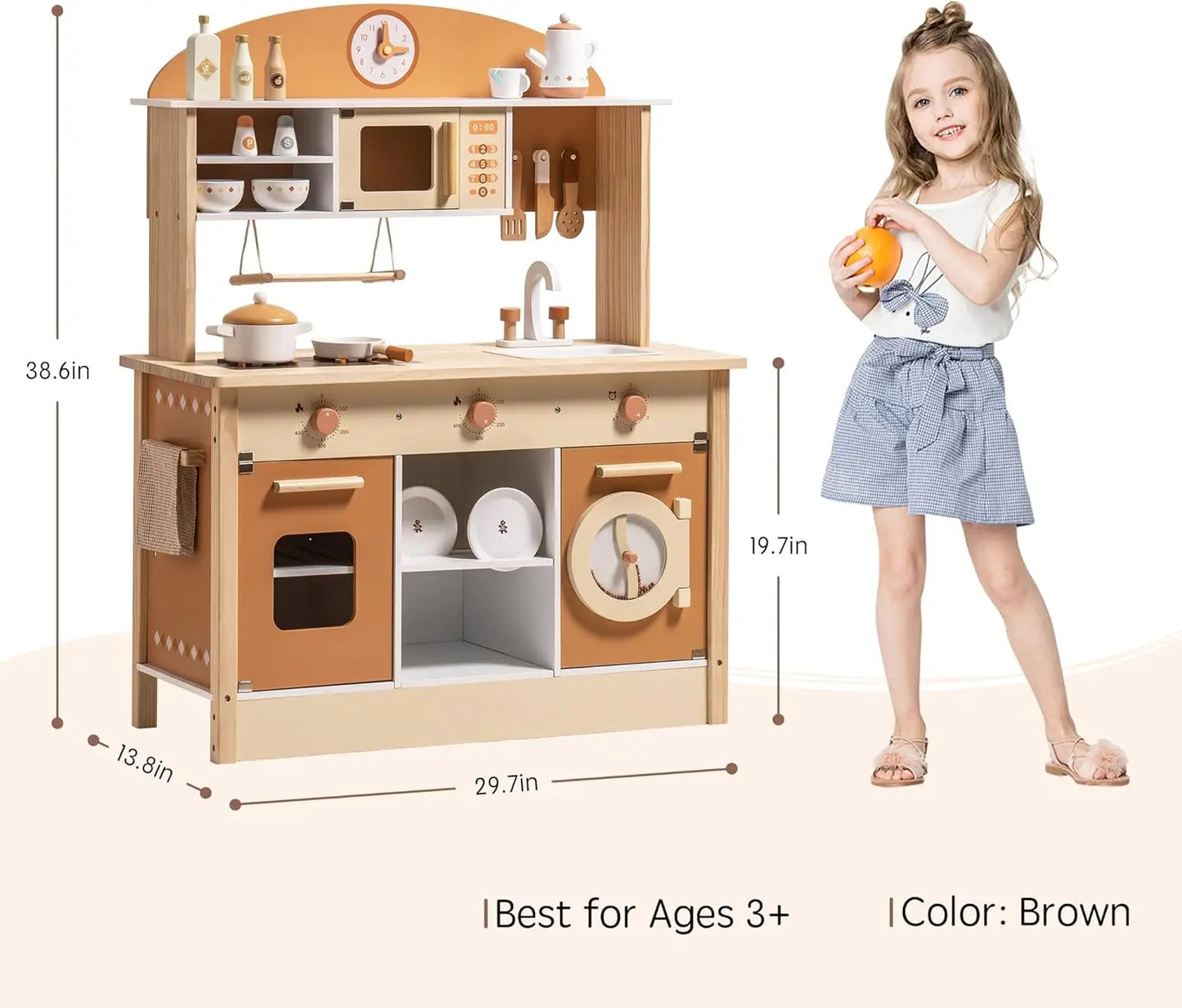 Robotime Wooden Play Kitchen With Appliances