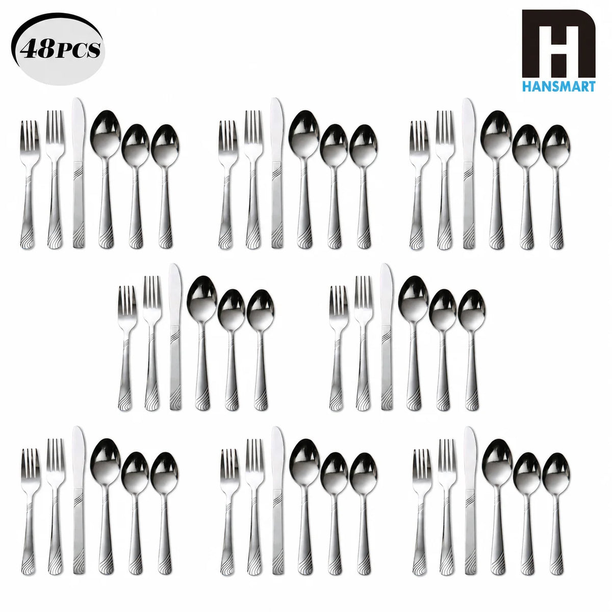 Hansmart 48-Piece Stainless Steel Cutlery Set