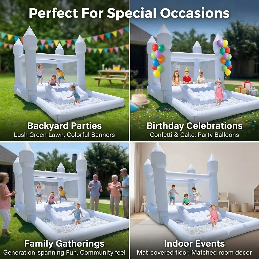 Inflatable Bounce House With Slide And Ball Pit