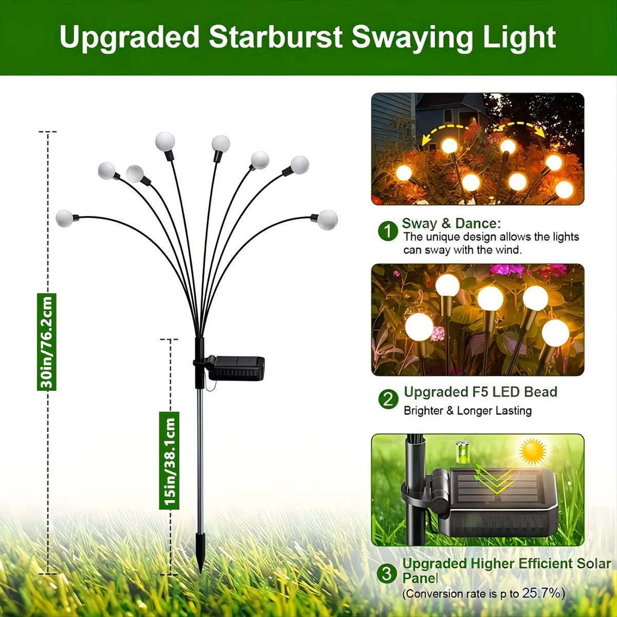 Waterproof Solar Firefly Garden Lights Outdoor Decor