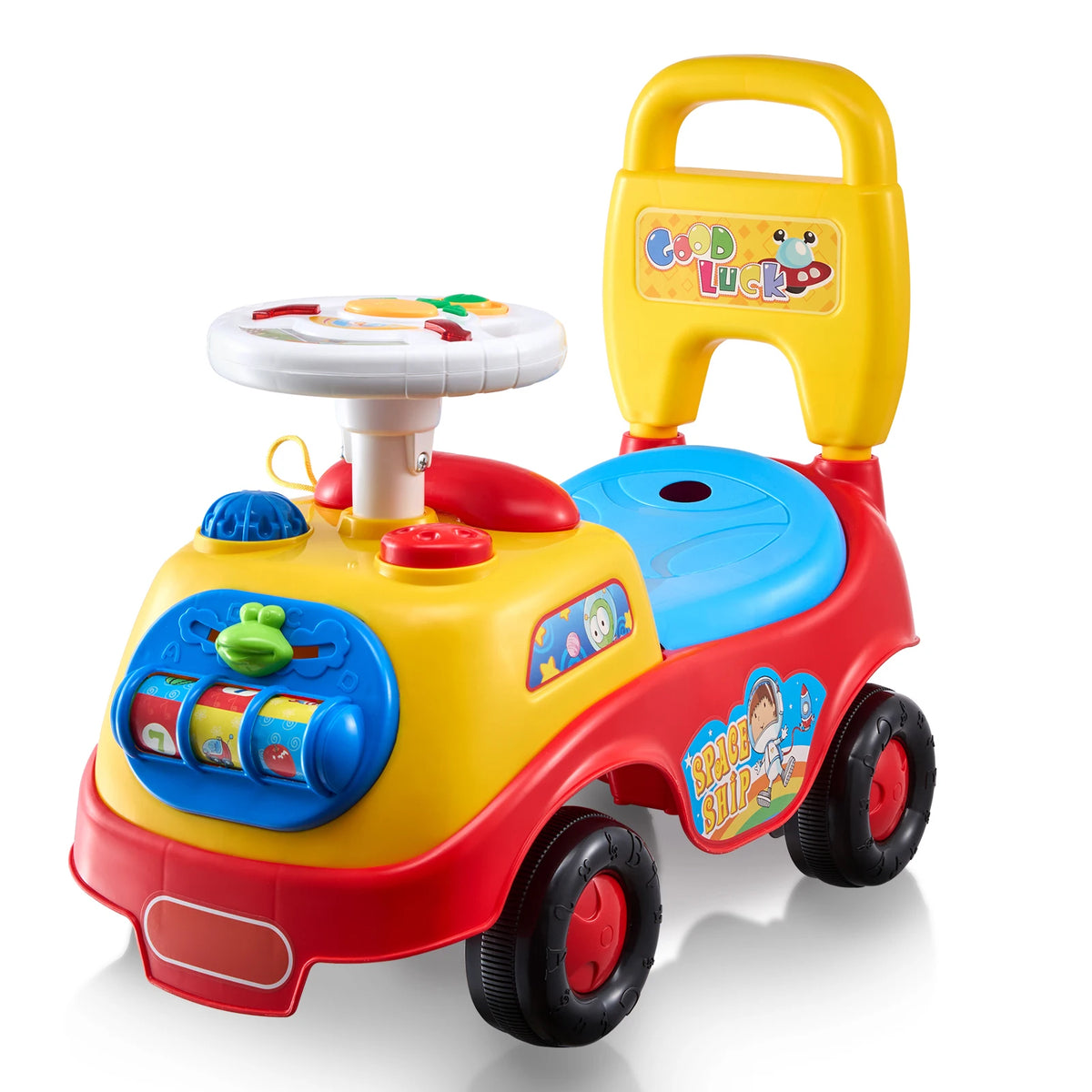SucceBuy Toddler Push Ride On Car With Music