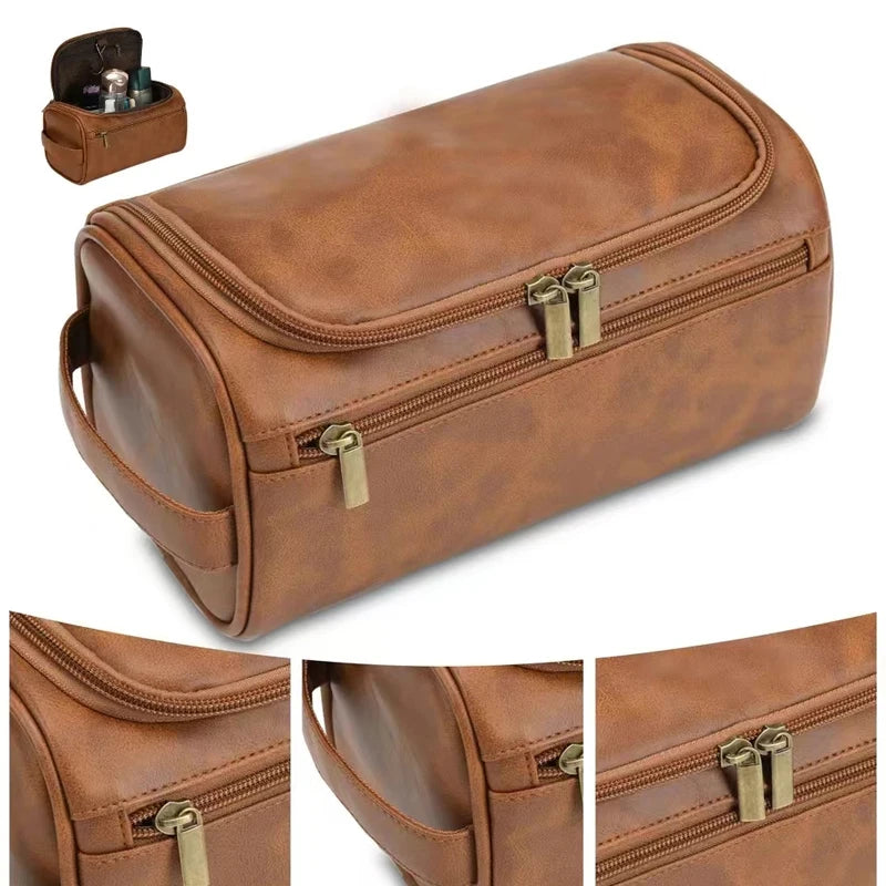 Leather Dopp Kit Toiletry Bag For Travel