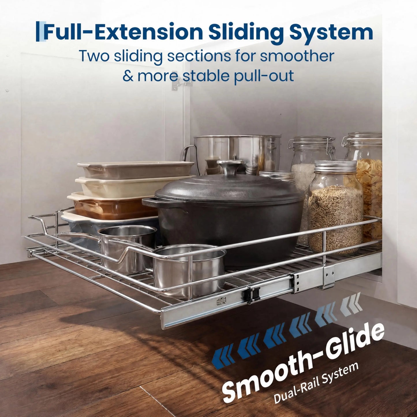 HiMISS Stainless Steel Pull Out Cabinet Organizer