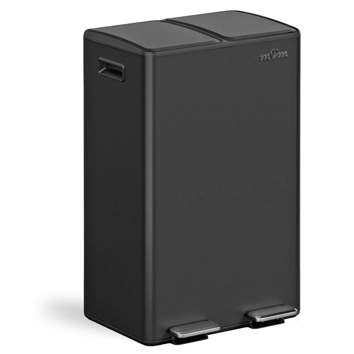 Mvm 60L Dual Lid Stainless Steel Trash Can