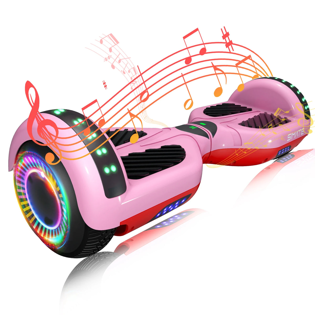 SIMATE Hoverboard With Bluetooth All Terrain LED Lights
