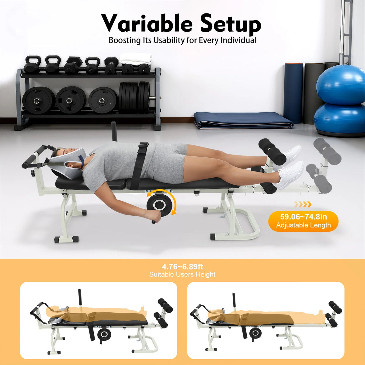 Back Stretch Bench Cervical Traction Device For Neck Pain