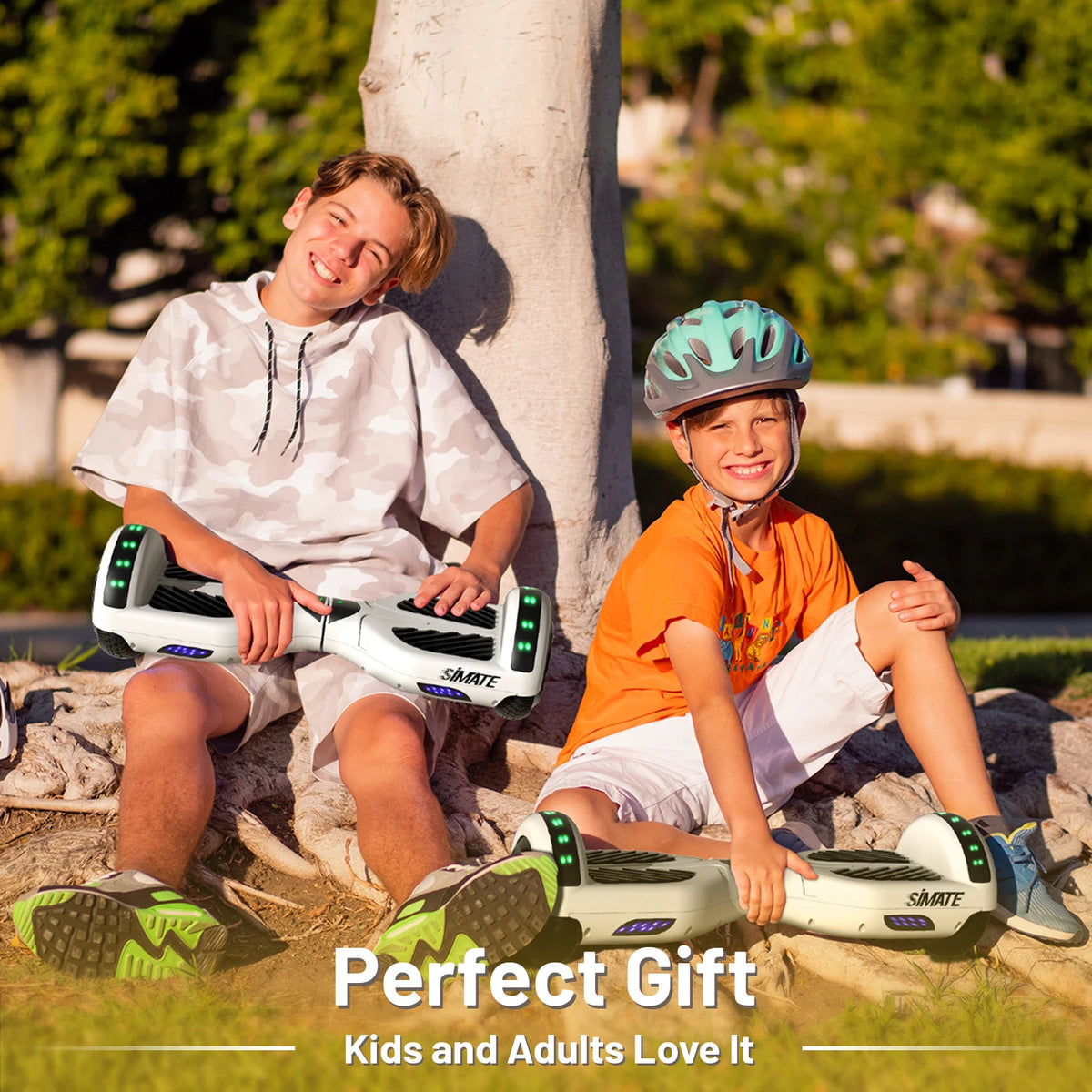 SIMATE Hoverboard With Bluetooth All Terrain LED Lights