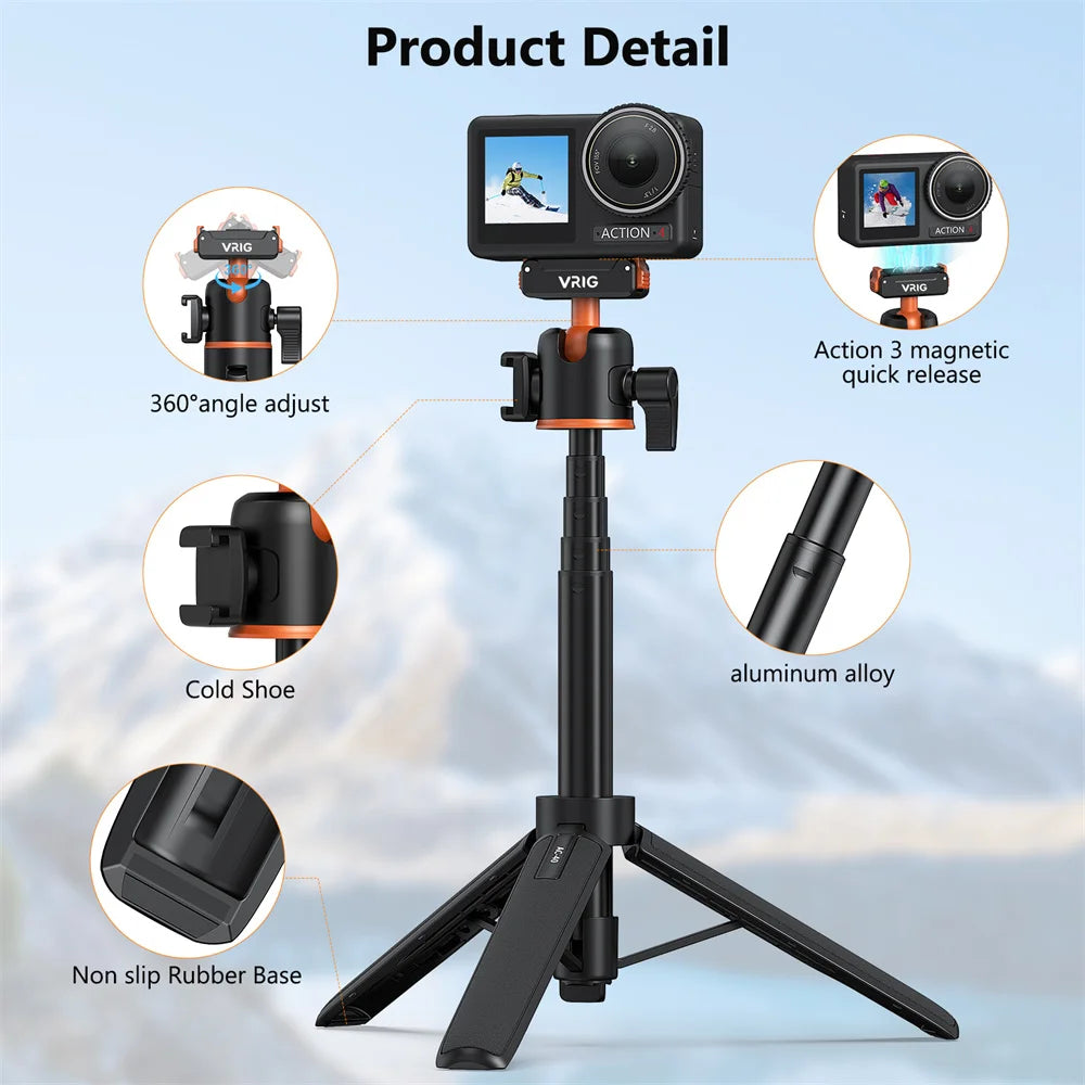 VRIG Magnetic Quick Release Tripod For Action Cameras